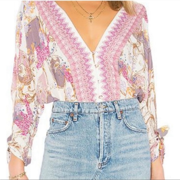 Free People Tops - Free People Catch Me If You Can Pink Floral Blouse L